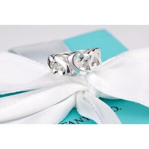 Tiffany & Co Ring Vintage Triple "LOVING HEART" Band by Paloma Picasso in Silver